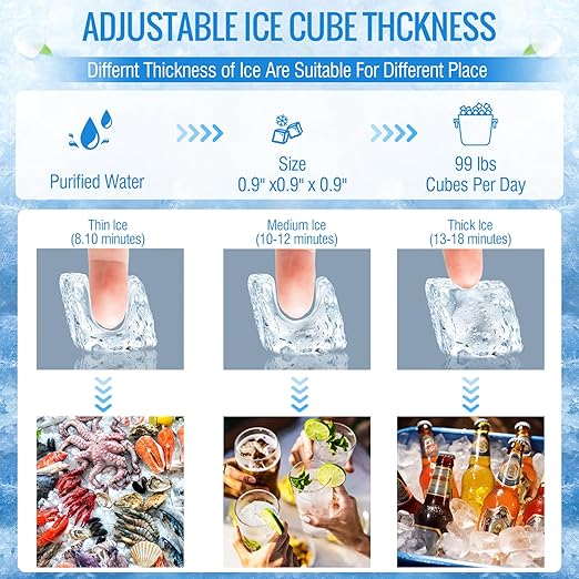 Freestanding Ice Maker Machine - 100 lbs/Day Under-Counter Stainless Steel Ice Maker with 26 lbs Storage, Self-Cleaning, Automatic Inlet Water Line for Clear Ice Cube & Chilled Water for Business