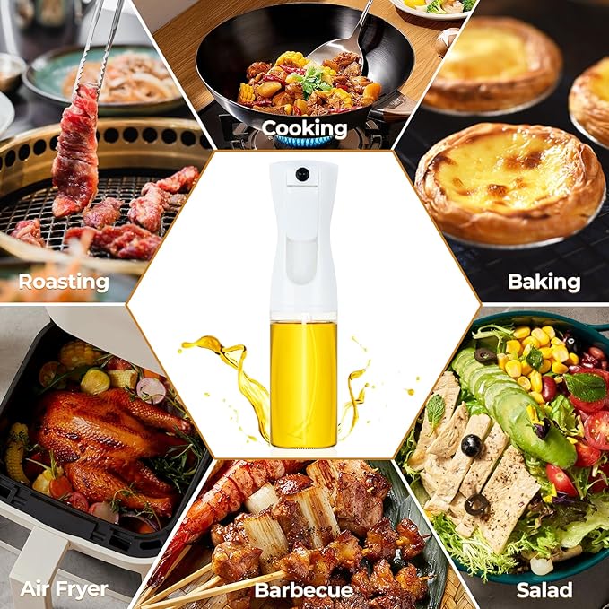 Glass Olive Oil Sprayer For Cooking, 2026 New Upgraded Powerful Even-Spray Oil Dispenser for Kitchen, Air Fryer, Salad, BBQ (220ml)