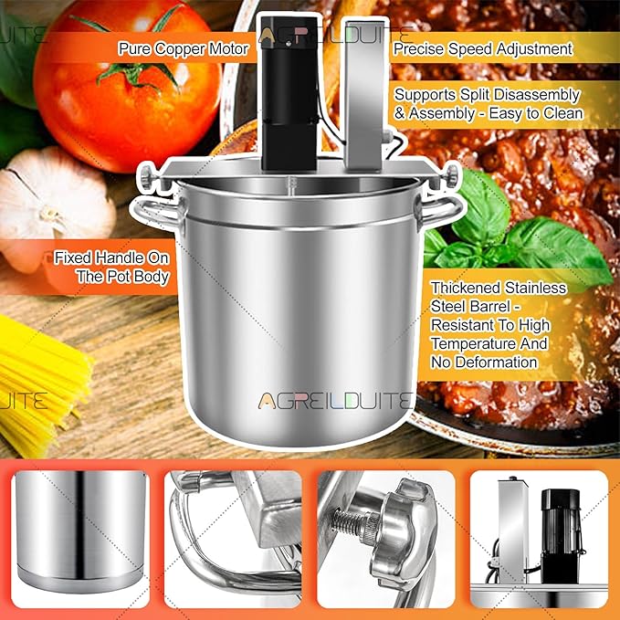 Automatic Pot Mixer-Pro, Electric Stirrer Machine, Automatic Pot Stirrer Mixer, Multi-Heating Compatibility - Adjustable Speed/Liftable Scraper, For All Jam/Sauce That Requires Long Mixing 25L