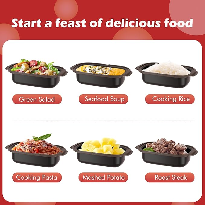 Multi-Use Microwave Cookware|Microwave Grill Pan, Rice/Pasta Cooker | Heated Lunch Box | RV Essential| Senior-Friendly Easy Grip | Dishwasher Safe& BPA-Free | Safe for Family,Dorms,Office