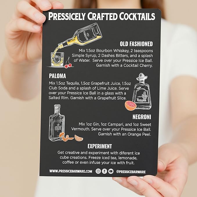Ice Ball Press – Precision-Crafted Aluminum – Create Effortless Large Spheres – Includes Ice Tray – Made in the USA (Paloma Finish)