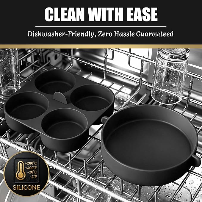 FineMade Silicone Egg Bite Molds for Instant Pot and Sous Vide Egg Bite Maker, 2 Pcs of 4 Inch Large Molds, 2 Pcs of 4-in-1 Mini Molds, Ideal for Breakfast Sandiwches, Healthy Snacks or Desserts