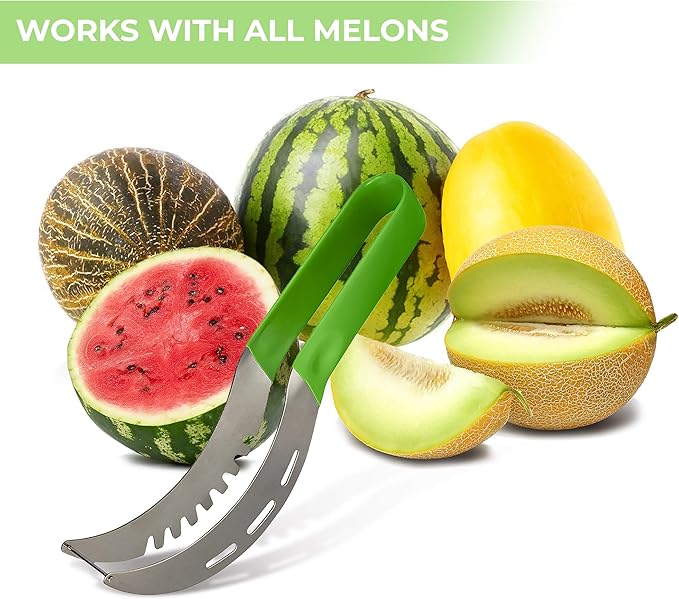 Watermelon Slicer – Premium Watermelon Cutter Kitchen Tools – Ultra-Sharp Stainless Steel Blade – Ergonomic and User-Friendly Handle – Safe, Durable Design