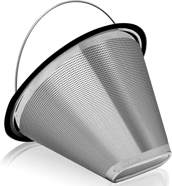 Reusable #4 Coffee Filter for Technivorm Moccamaster KBGV, KBT, Durable Metal Mesh, Stainless Steel #4 Coffee Filter, Durable Metal Mesh, for Richer, Fuller Coffee Flavour