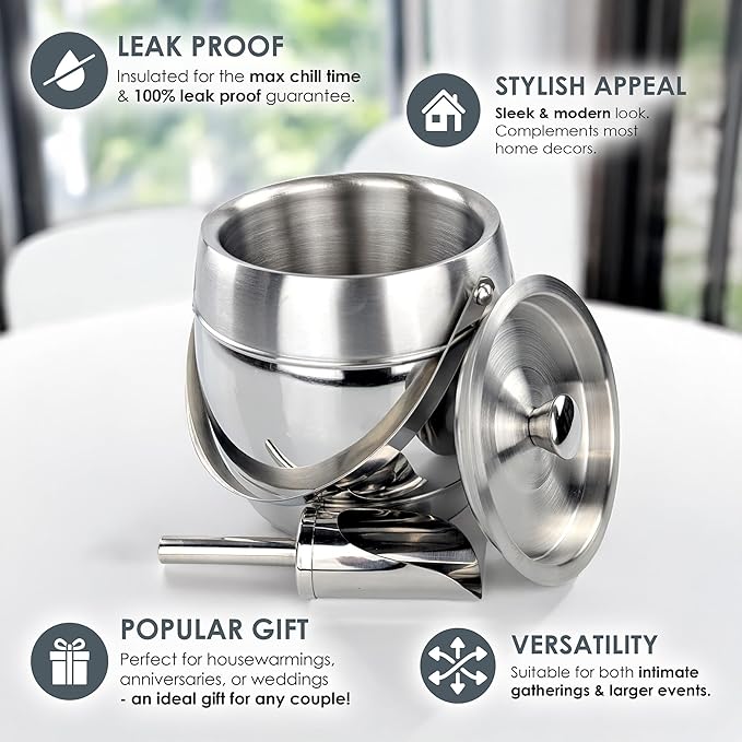 BREKX Iceberg Ice Bucket (Brushed Silver)