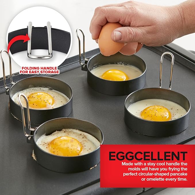 Modern Innovations Griddle Breakfast Kit Pancake Batter Dispenser Grill Press Egg Rings Spatula Compatible with Blackstone Griddles 8 Pack
