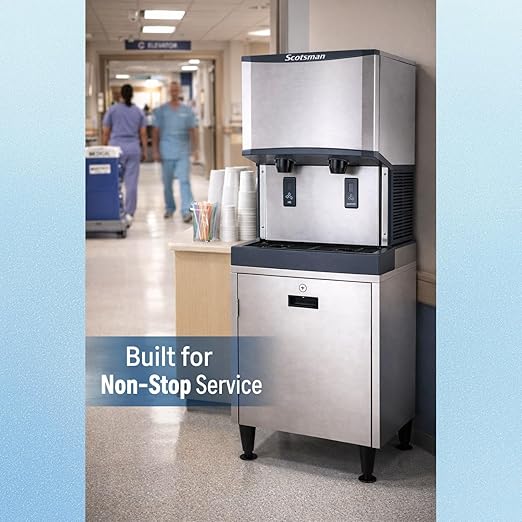 Scotsman Meridian Touchfree Countertop Nugget Ice Maker & Water Dispenser - 500 lb/Day, 25 lb Storage Bin, Stand w/Door