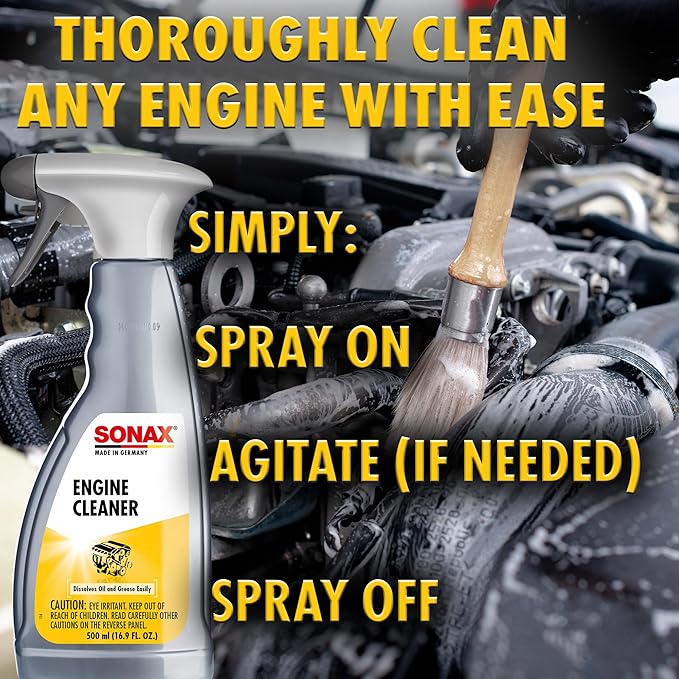 SONAX Engine Cleaner | Powerful Engine Degreaser for Oil & Grease Removal | Safe on Metal, Plastic & Rubber | Phosphate & Solvent-Free | Deep-Cleaning for Hard-to-Reach Areas | 607600 | 10L ml