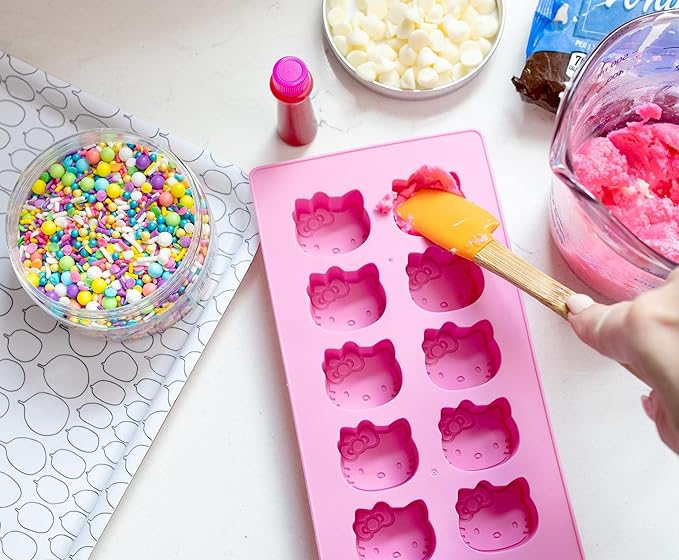 Sanrio Hello Kitty Flexible Silicone Mold Ice Cube Tray In Character Shapes | Reusable Ice Mold For Freezer Pink