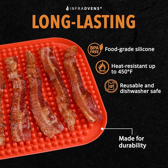 Air Fryer Liners Set of 3 with Silicone Mat, Heat Resistant Mats for Air Fryer Compatible with Dreo, Dash, Philips, Emeril Lagasse + more, Air Fryer Liners Replacement Reusable Mats