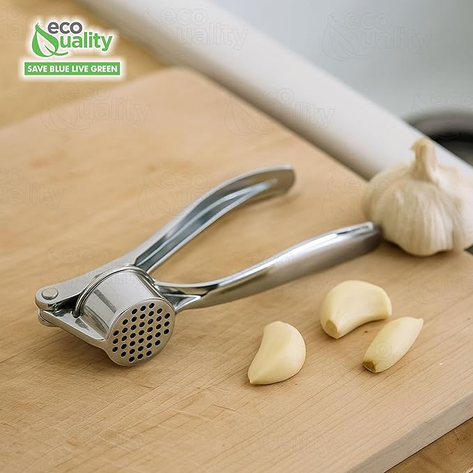 [1 PACK] Stainless Steel Garlic Press - Professional Kitchen Garlic Crusher - Easy Squeeze, Dishwasher safe - Cooking Utensils, Clove Press and Ginger Mincer