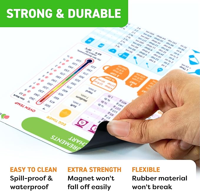 Kitchen Conversion Chart Magnet - Measurements Conversion Chart - Baking Supplies, Baking Accessories, Kitchen Gadgets Gifts for Mom Wife Grandma Mothers - Stay at Home Mom Cooking Gifts for Women