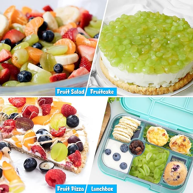 Grapes Cutter for Toddlers, Fruit & Veggie Cutter for Kids Grape Slicer Kitchen Tool, Perfect for Fruit Salads, Snacks, and Cake Decorations-Green Container-Blue Cross Blade