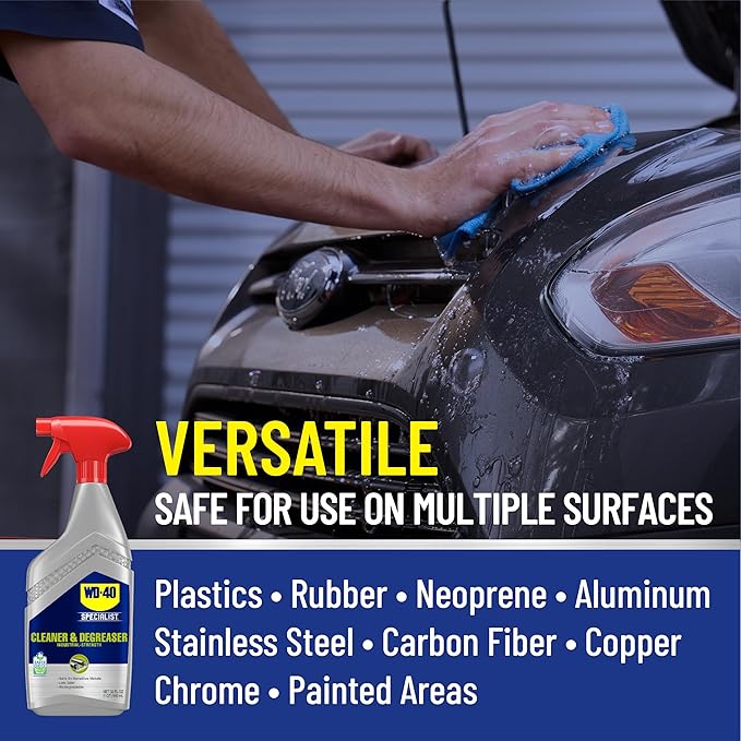 WD-40 Specialist Cleaner & Degreaser, Multi-Surface Cleaning Solution, Great for cleaning grills and grill parts, 32 OZ [Non-Aerosol Trigger]