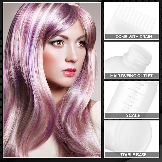Zicotour Continuous Hair Spray Bottle and Root Comb Applicator-Bottle Hair Oil Applicator Oiling Bottles for Dye Water Mister for Hairstyling