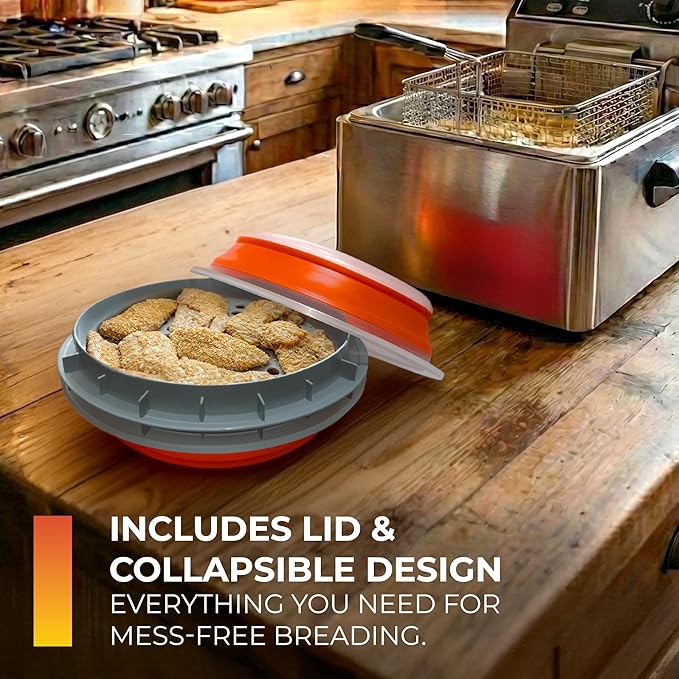 CanCooker Collapsible Plastic Batter Bowl | Mess-Free Breading Shaker Container & Mixer | Ideal for Fish Fry, Fried Chicken, Onion Rings, Wings & More