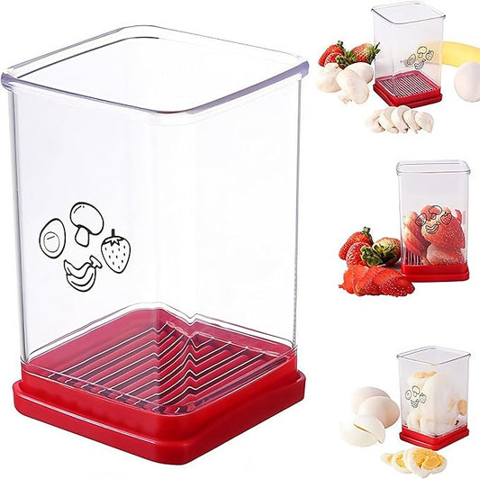 Fruit Slicer Cup – Fast Fruit Cutter for Strawberries, Bananas & Eggs – Quick & Easy One Press Fruit Slicing Cup For Mess-Free Fruit Slicing (1 pcs)