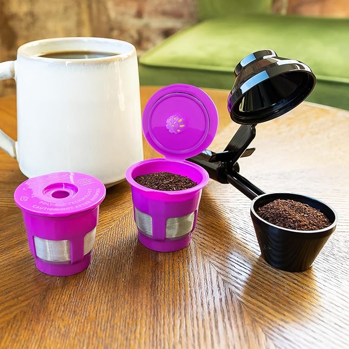 Cafe Fill Value Pack by Perfect Pod - 1-Stream Reusable K Cup Coffee Pod Filters & Scoop, Compatible with Keurig K-Duo, K-Mini, 1.0, 2.0, K-Series and Select Single Cup Coffee Makers