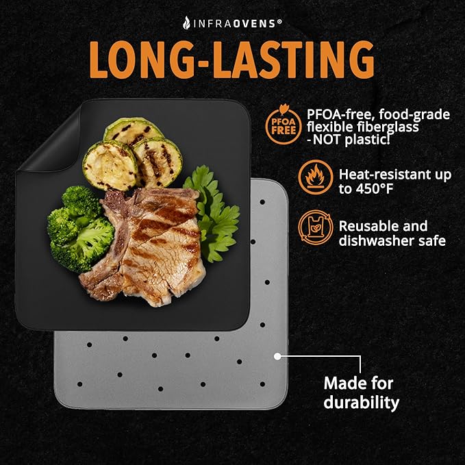 Air Fryer Reusable Liners for Cosori TurboBlaze 6QT Non Stick Perforated Liner, Mat and Mesh, PFOA-Free, Heat Resistant, Dishwasher Safe, Protects Basket & Easy Clean-Up