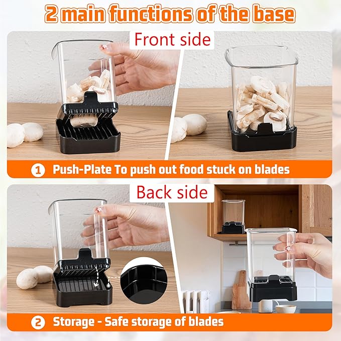 Fruit Slicer Cup for Strawberry, Banana, Hard-Boiled Egg - Detachable Cutter with Push Plate - Rapid & Safe Slicing Kitchen Gadget for Quick Meal Prep (Black)