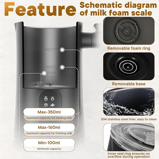 Electric Milk Frother for Latte Art Coffee