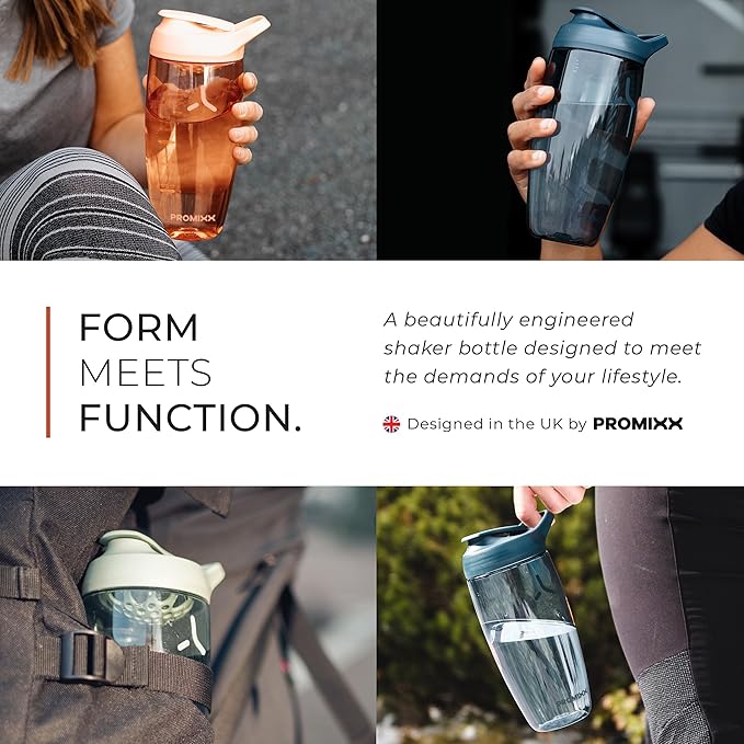 Promixx Pursuit Protein Shaker Bottle (32 oz) – Silent No-Ball Mixer, Leak-Proof Lid, BPA/BPS & Phthalate-Free ECOZEN – Easy-Clean Shaker Cup for Protein Shakes, Pre & Post-Workout Smoothies