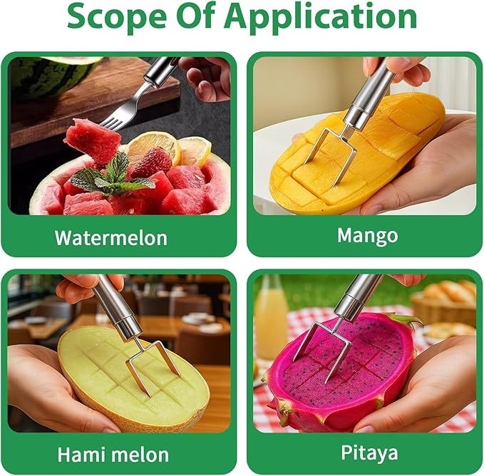 4 Pcs Watermelon Fork Slicer Cutter Upgraded Non‑Slip for Parties Camping Kitchen Tool, Perfect for Family Gatherings Summer Fun Fruit Cutting and Serving