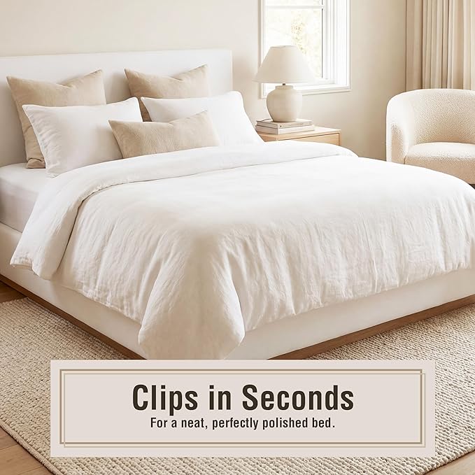 FRESH IDEAS Comforter Clips for Duvet Covers, Helps Prevent Blanket from Bunching or Shifting, 4-Pack