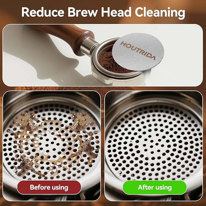 51mm Puck Screen 3 Pack, Reusable Espresso Screen 316 Stainless Steel, 1.7mm Thickness Portafilter Screen, 150μm Mesh for Espresso 51mm Portafilter Filter Basket