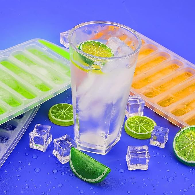 2 Pcs Long Ice Stick Tray Silicone with Lid,Water Bottle Ice Cube Tray with Easy Push and Pop Out Material, Ideal for Sports and Water Bottles