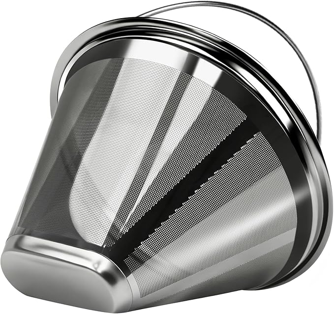 #4 Coffee Filter Reusable Coffee Filter Stainless Steel Coffee Filter Compatible with Technivorm Moccamaster KBGV KBT 79112 53923 59691 etc. Durable Stainless Steel Filter for Sustainable Brewing (1)