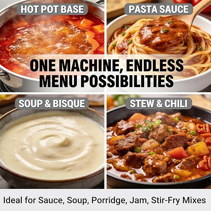 Commercial Sauce Mixer & Hot Pot Base Stir Fry Pan 98L/25.9gal Automatic Stirring Cooker, Natural Gas & Electric Stirring SUS304 Stainless Steel for Restaurant Kitchen Food Processing 110V