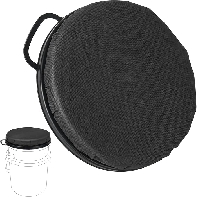 5 Gallon Bucket Seat for Yeti, Swivel Lid With Padded Top for Cozy Sitting, Cushion for Outdoor Fishing, Hunting, Gardening, Camping, Car Washing, Baseball Training