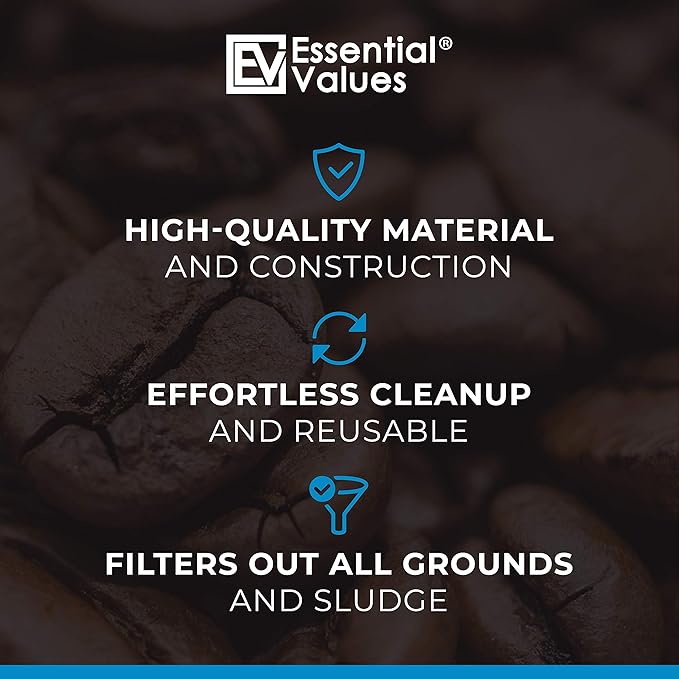 Essential Values 12-Pack Toddy Filter Replacement, Coffee Filters - Reusable Coffee Filters - Replacement Coffee Filter for Toddy Cold Brew System | Round Coffee Filter - Toddy Cold Brew System Filter