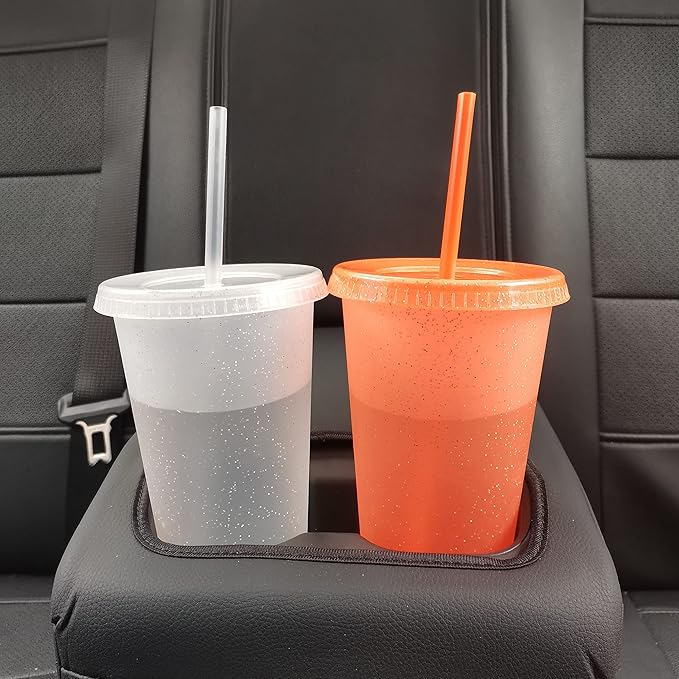 Suertestarry Tumbler with Straw and Lid,Water Bottle Iced Coffee Travel Mug Cup,Reusable Plastic Cups,Perfect for Parties,Birthdays… (White, 5pack)