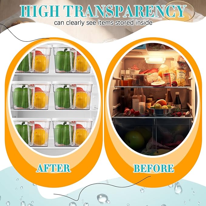 Havawish 4 Pcs Ice Storage Bin for Freezer with Lid and Flexible Scoop Set Plastic Ice Container with Lid Handle for Home Office Fridge Storage (12.6 x 6.3 x 4.33 Inches,White)