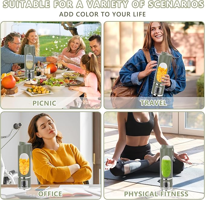EASYSPEED Portable Blender Electric USB-C, 500ML Personal Juicer for Shakes and Smoothies, 12 Blades, 1500mAh Rechargeable, BPA Free, 18oz Small Blender with Leakproof Lid & Sip Spout, Mixing, Compact