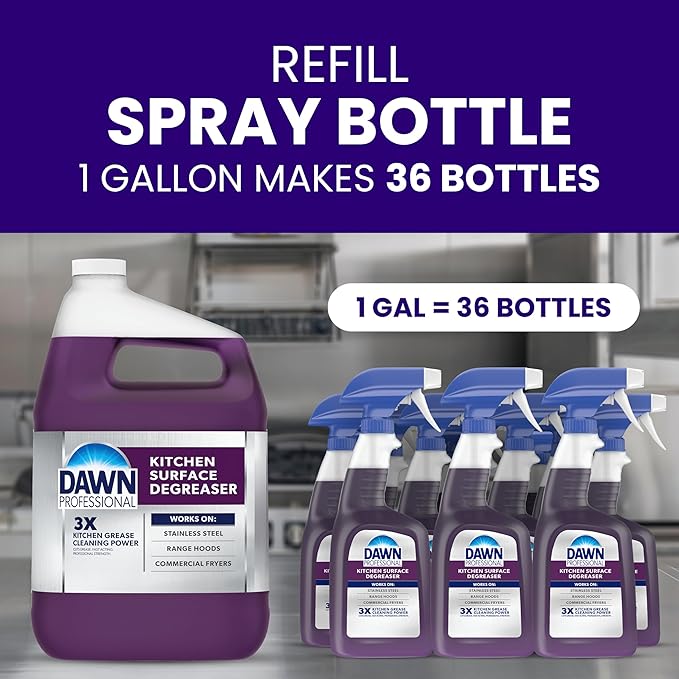 Dawn PRO Kitchen Surface Degreaser, Bulk Cleaning Spray for Oil and Grease Buildup in Commercial Kitchens, 32 fl oz (Case of 6)