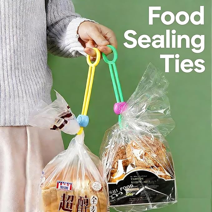 6/12pcs Chip Clips Bag Clips Food Clips, Food Bag Sealing Clips for Snack and Storage Organization, Adjustable Silicone Straps for Kitchen Gadgets Use (6 pcs)
