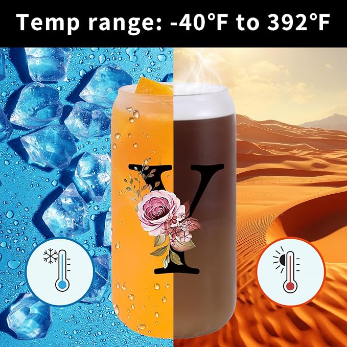 Wulcea Monogrammed Glass Drinking Cup With Lid Straw Women Men Teacher Female Male Best New Appreciation Thank you Favorite Good Goodbye Retirement Friends Social Student Bestie Gifts,Y