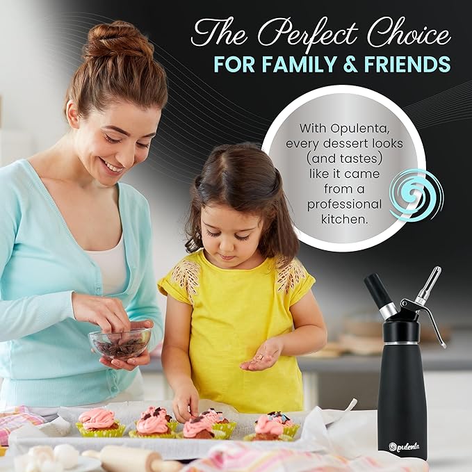 Premium Whipped Cream Dispenser – Leak-Proof Whip Maker with 3 Stainless Steel Nozzles, Spatula, Food Pen & Brush – Professional Whipped Cream Maker Canister – N2O Not Included – 500ml