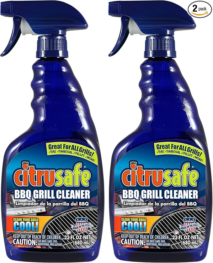 Citrusafe Grill Cleaning Spray - BBQ Grid and Grill Grate Cleanser (23oz) (Pack of 2)