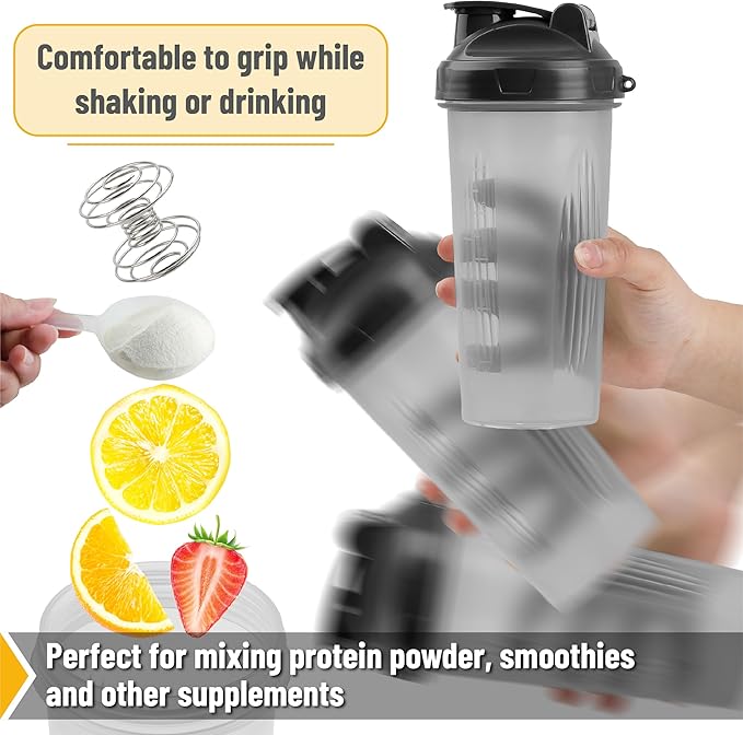 Mr. Pen- Shaker Bottles for Protein Mixes, 28 oz, Protein Shaker Bottle with Wire Whisk Ball