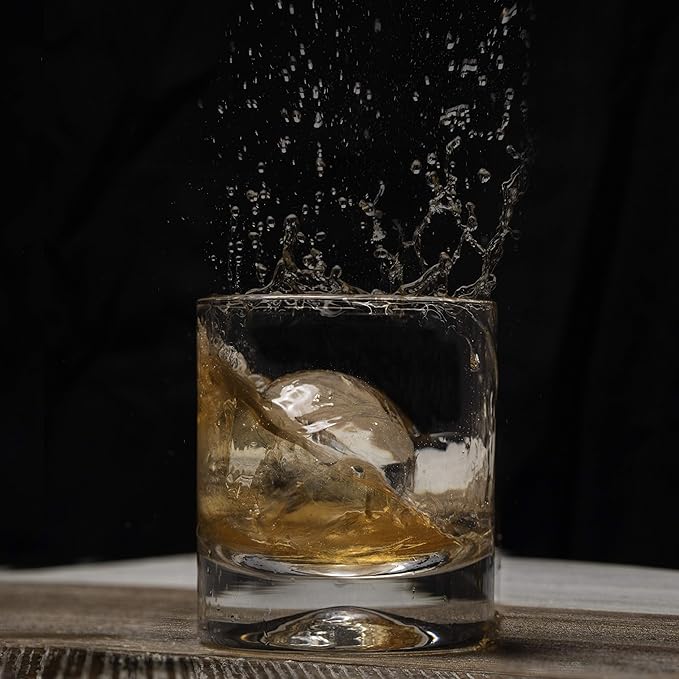 Lemonsoda Premium Clear Ice Ball Maker - 2 Large Round Ice Mold - 2.4" Ice - Round Ice Tray for Bourbon and Whiskey - Large Sphere Ice Cube Molds for Drinks