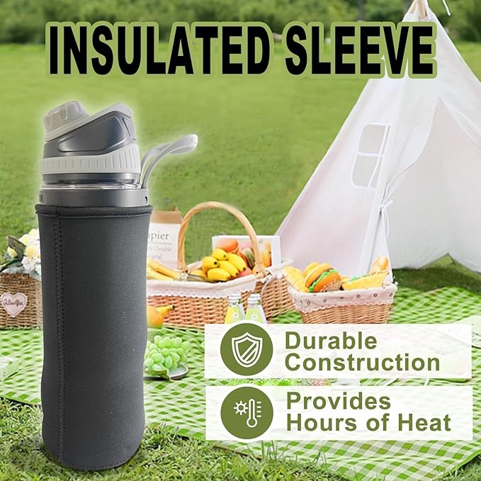 Portable Blender, Anti-Jamming 300 Watt for Shakes and Smoothies, 24oz Travel Blender USB Rechargeable, BPA Free Sporty bottle with a Travel Lid. (Black with Insulated Sleeve)
