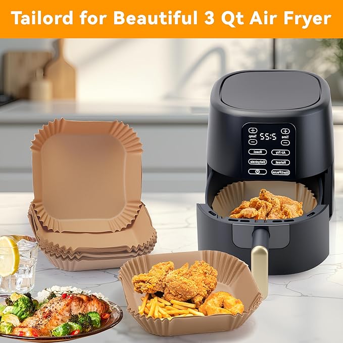 Parchment Paper for Beautiful 3 Qt Air Fryer, 100pcs Air Fryer Liners