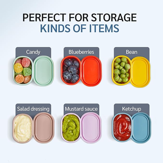 ISSEVE 6Pcs/Set Nesting Silicone Food Storage Containers with Lids, BPA Free Reusable Meal Prep Silicone Containers Lunch Box Bento Box Set (33.8oz, 20oz, 10oz, 6.7oz, 1.3oz) (Beige)