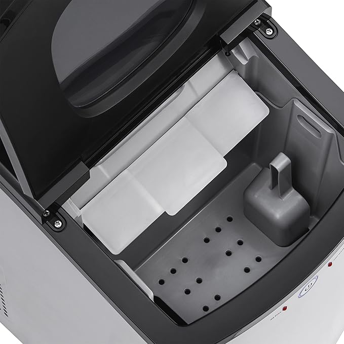 Newair Nugget Ice Maker, Sonic Speed Countertop Crunchy Ice Pellet Machine 45 lbs. of Ice a Day, Stainless Steel, Self-Cleaning Function and BPA-Free Parts, Perfect for Home, Kitchen, and More