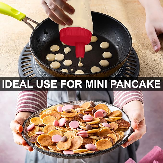 Bahoki Essentials Pancake Pen - Easy-Squeeze Batter Dispenser with Drip-Free Silicone Nozzle