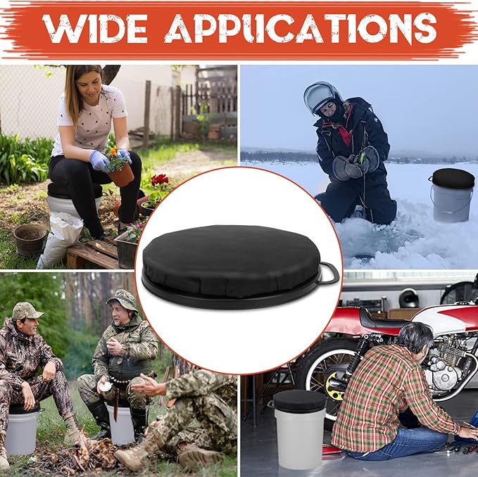 WarBull 5 Gallon Bucket Seat, 360-Degree Swivel Seat Foam Cushion Bucket Seat Lid with Waterproof Cover for Dove Duck Hunting, Fishing, Baseball, Gardening and Camping